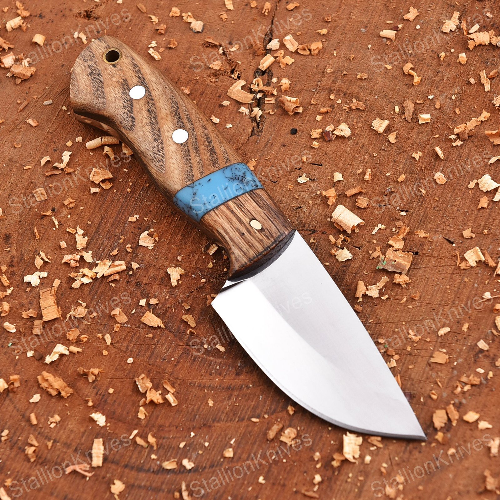 Handmade High Polish Steel Fixed Blade Skinner Knife - Full Tang EDC