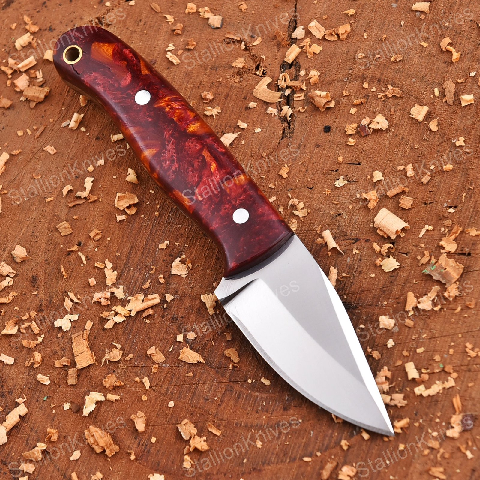Handmade High Polish Steel Fixed Blade Skinner Knife - Full Tang EDC