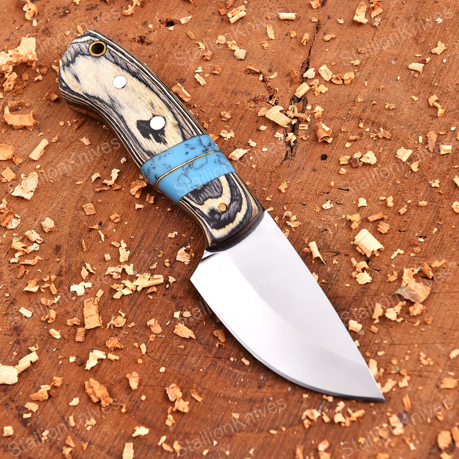 Handmade High Polish Steel Fixed Blade Skinner Knife - Full Tang EDC