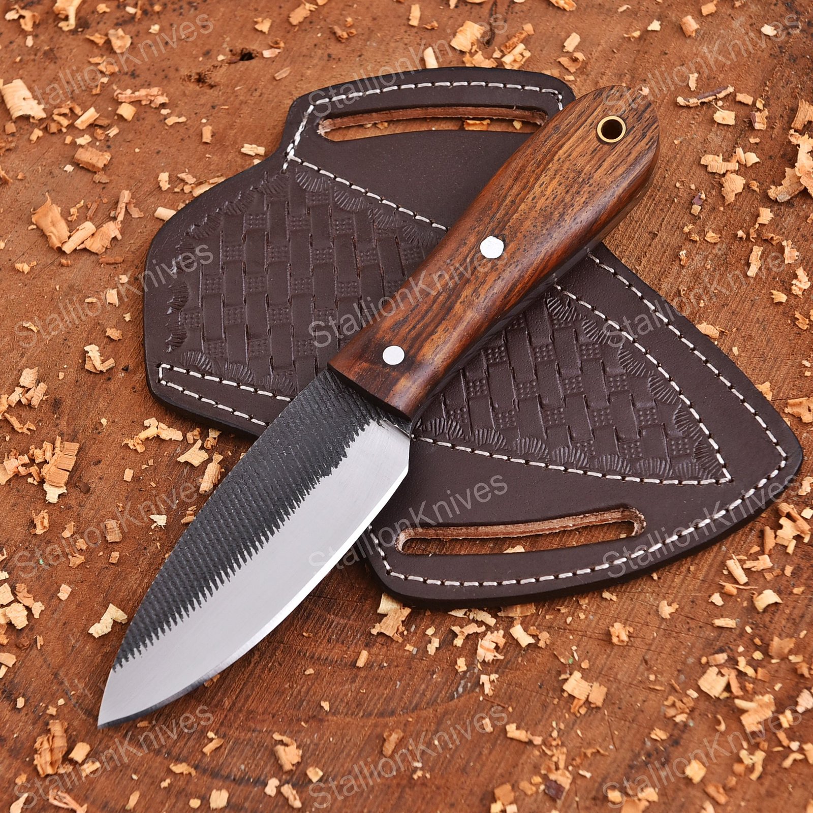 Handmade High Carbon Steel Fixed Blade Spear Point Knife - Full Tang