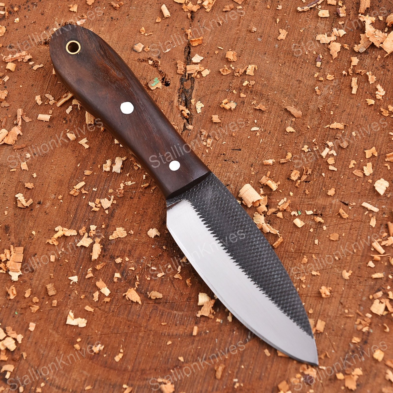 Handmade High Carbon Steel Fixed Blade Spear Point Knife - Full Tang