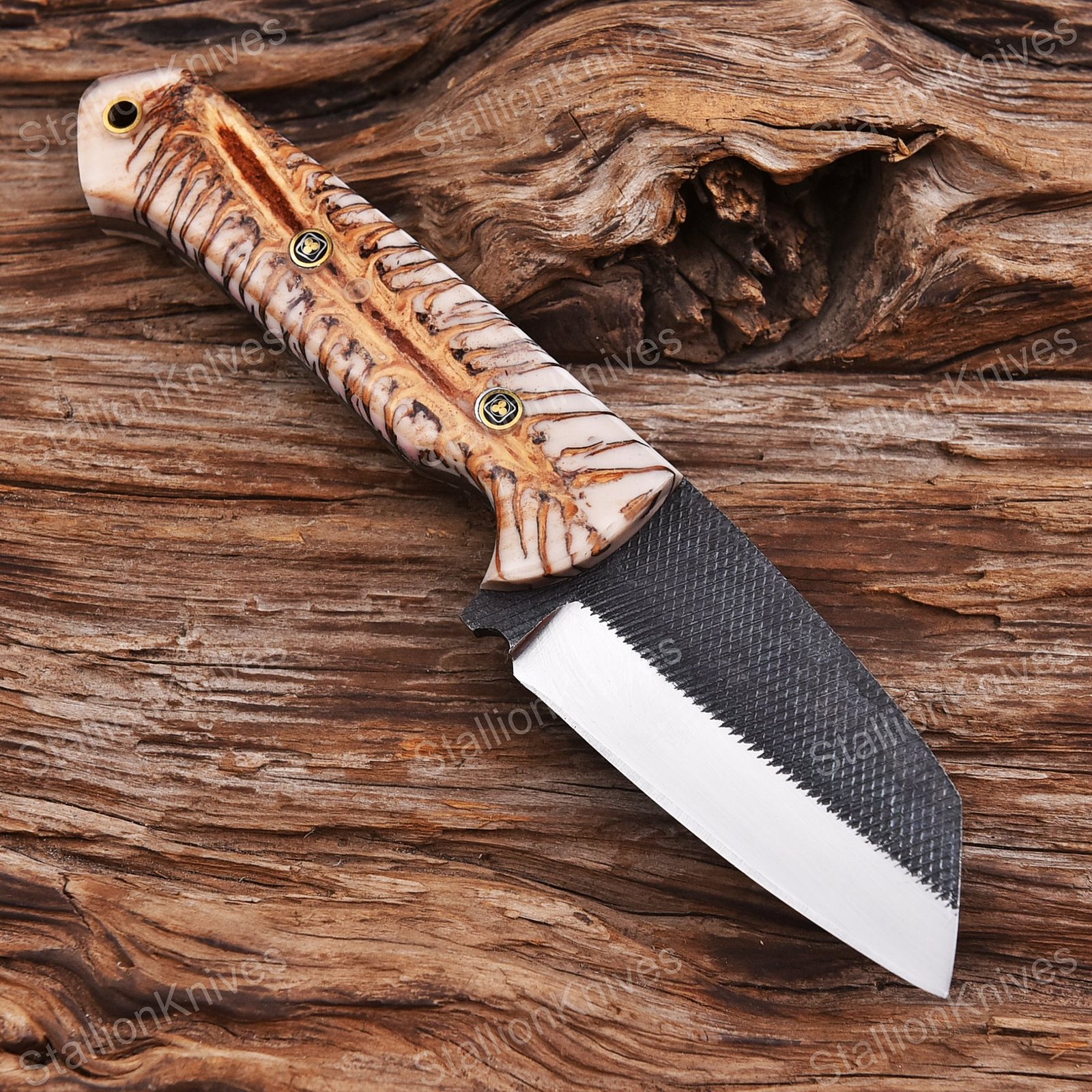 Handmade High Carbon Steel Fixed Blade Tracker Knife - Full Tang EDC