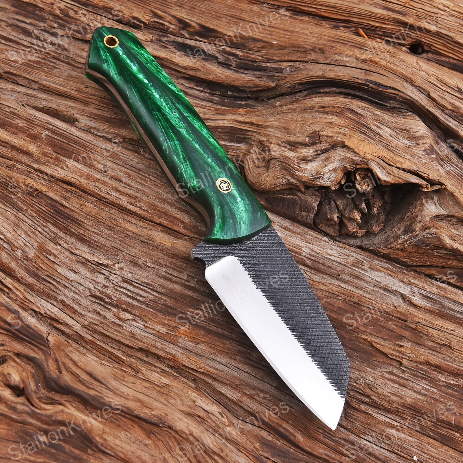 8'' Handmade 1095 High Carbon Steel Skinner Knife - Full Tang Hunting - EDC