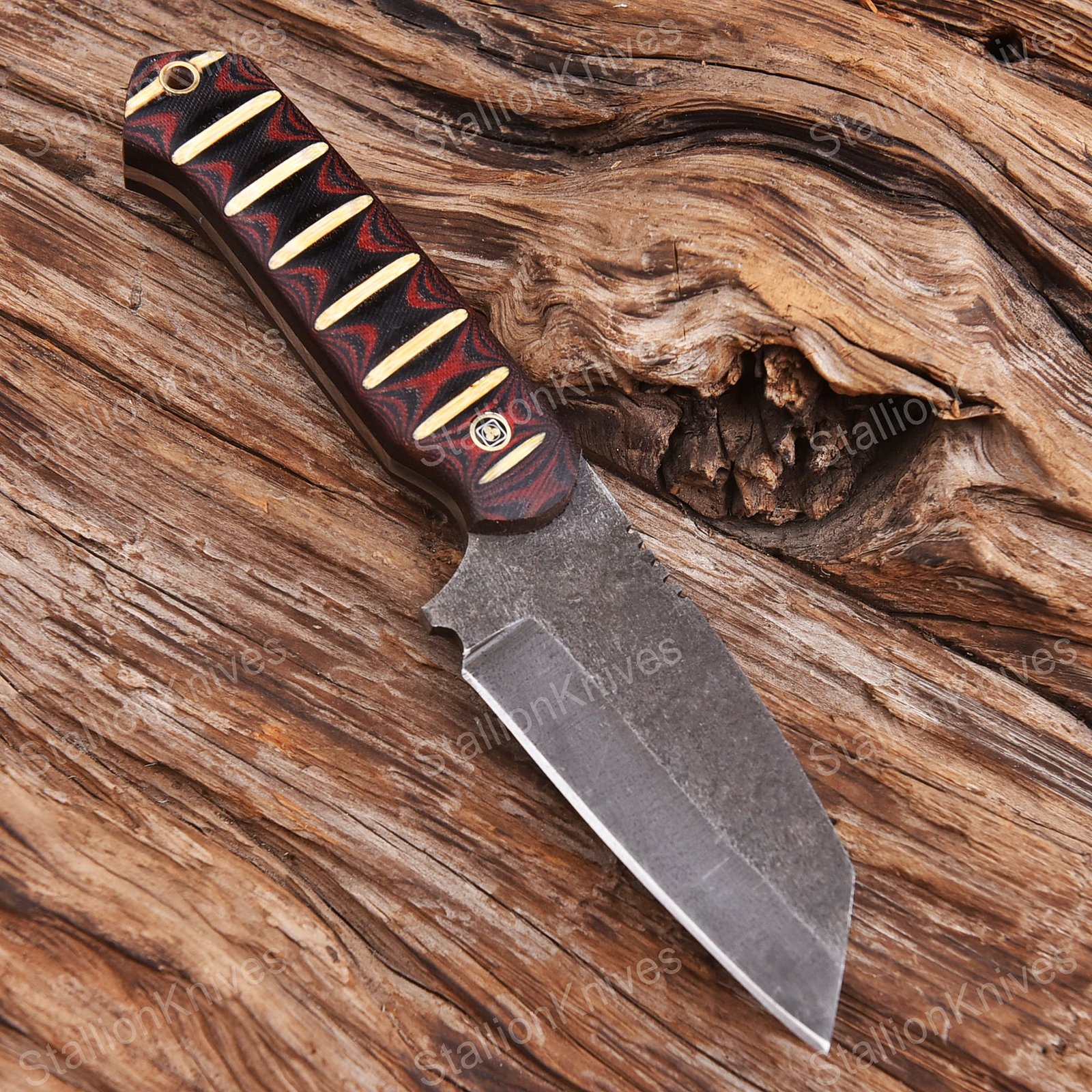 Handmade Carbon Steel Tanto Knife - Full Tang Pinecone EDC Tool