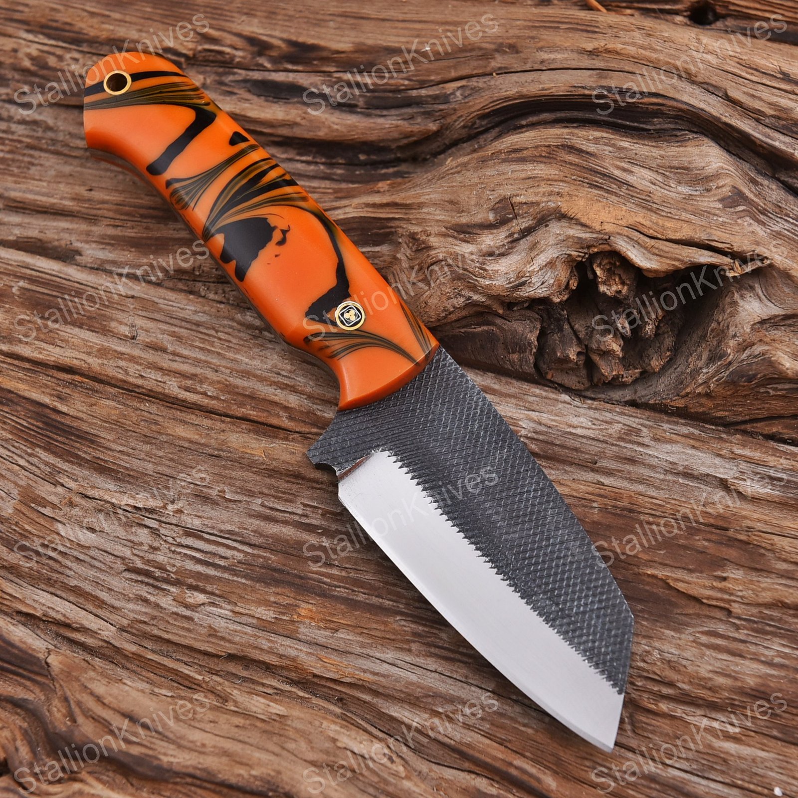 Handmade High Carbon Steel Fixed Blade Tracker Knife - Full Tang EDC